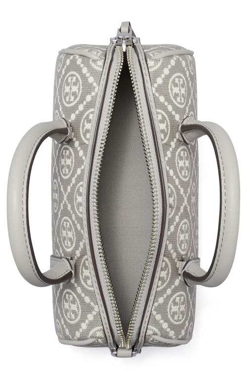 Tory Burch Mini T Monogram Jacquard Utility Barrel Bag In Gray