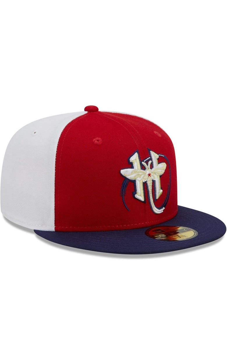 New Era Men's New Era Red/Navy Harrisburg Senators Marvel x Minor League 59FIFTY Fitted Hat, Alternate, color, Red