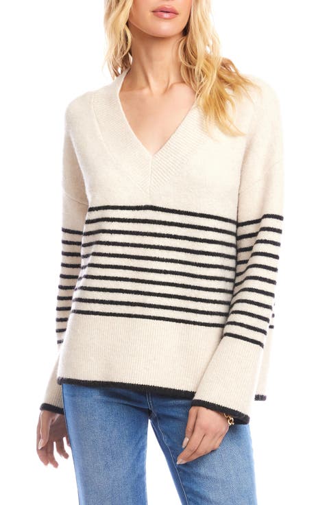 Stripe V-Neck Sweater