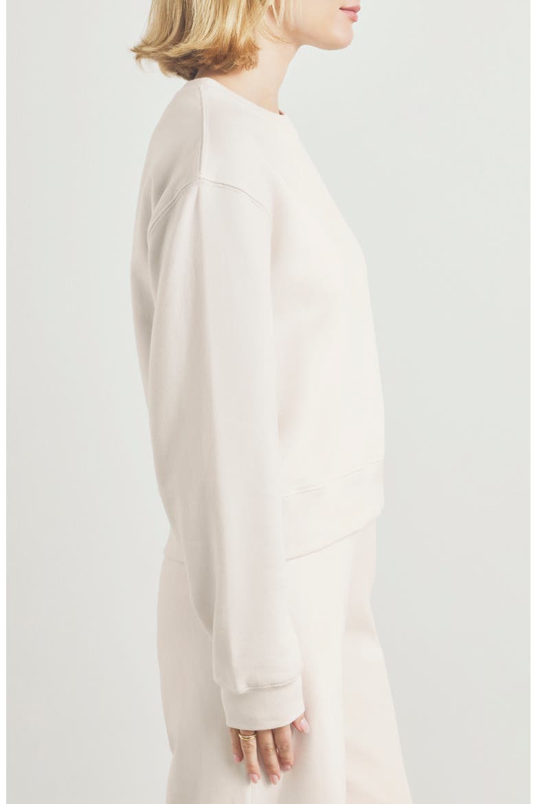 Laguna Lounge Cotton Crewneck Sweater, Alternate, color, MOONSTONE WHITE