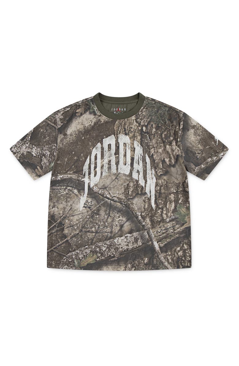 Jordan Kids' x Realtree MJ MVP Distressed T-Shirt, Main, color, Medium Olive