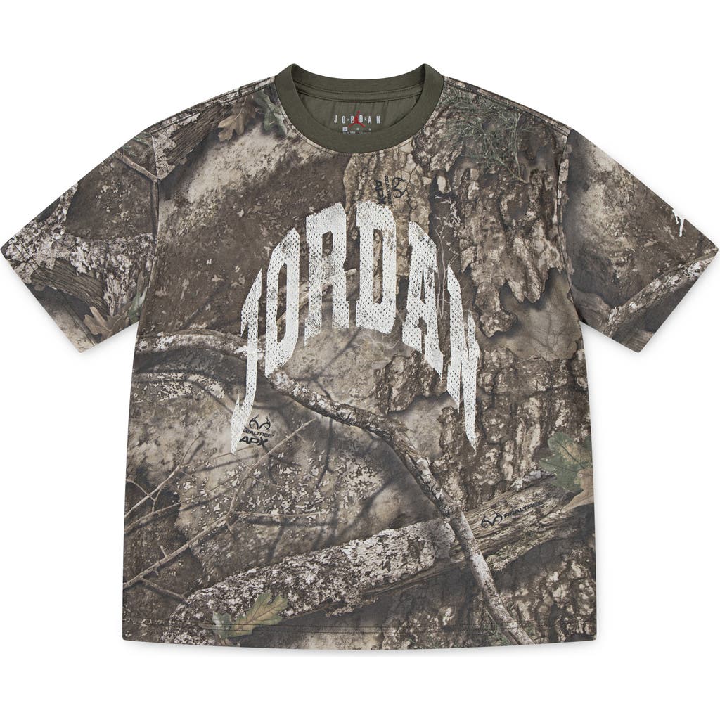 Jordan Kids' X Realtree Mj Mvp Distressed T-shirt In Gray