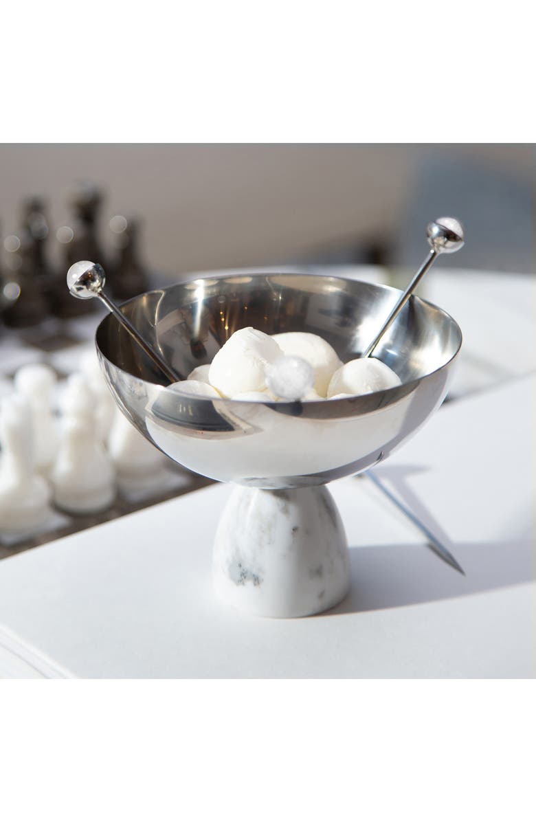 ANNA New York Set of 4 Crystal Cocktail Picks, Alternate, color, Clear/ White And Silver