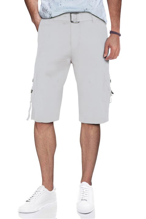 Belted Snap Button Cargo Shorts