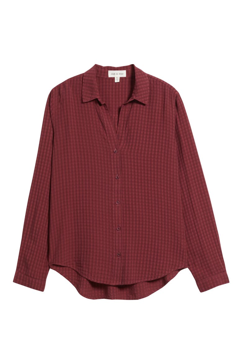 Classic Button-Up Shirt, Alternate, color, MERLOT HARVEST