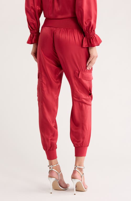 Cinq À Sept Giles Cupro Crop Cargo Joggers In Red