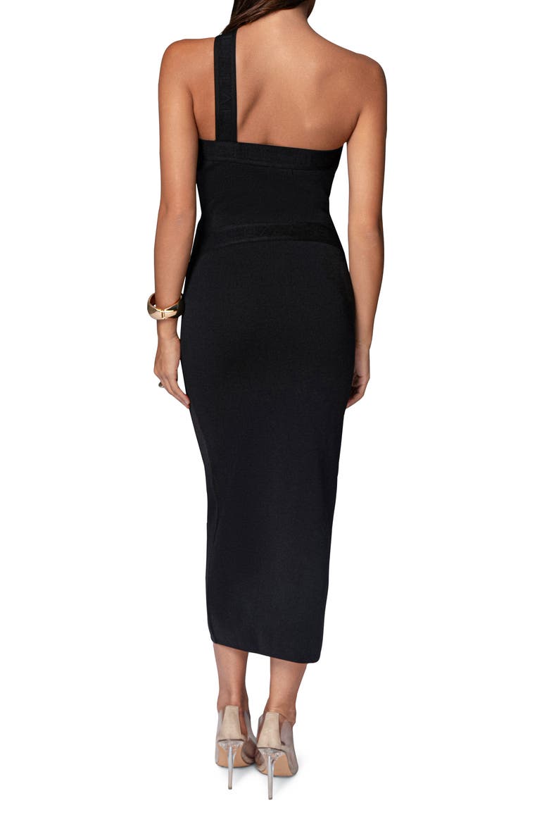 Ivone One-Shoulder Knit Maxi Dress, Alternate, color, BLACK