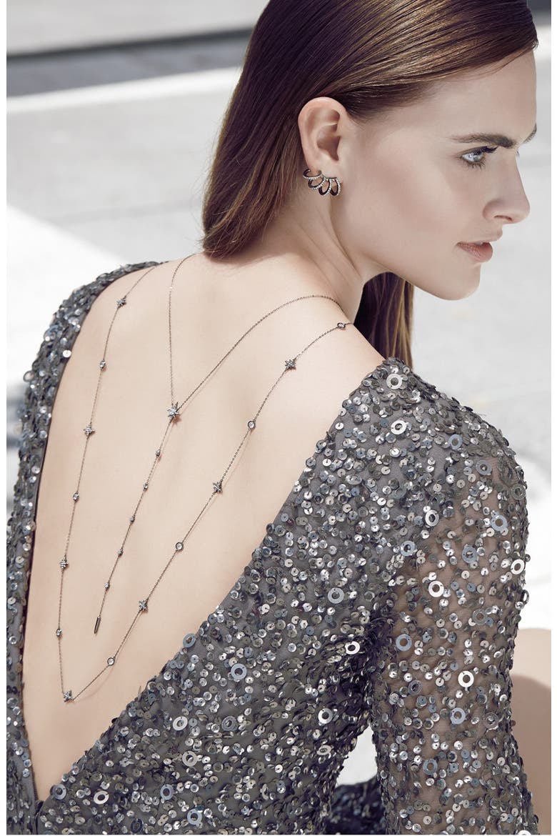'Starry Night' Y-Necklace, Alternate, color, BLACK