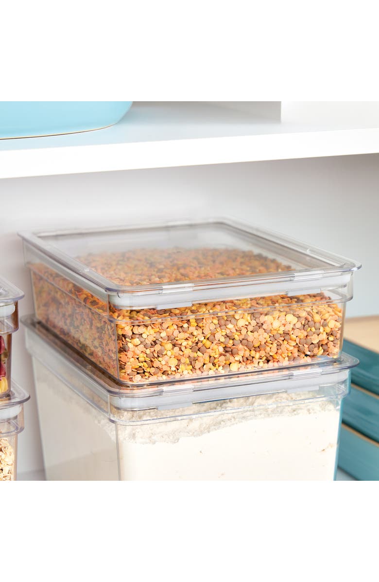 iDesign Large Food Storage Bin with Airtight Lid - Set of 4 - Clear, Alternate, color, Clear