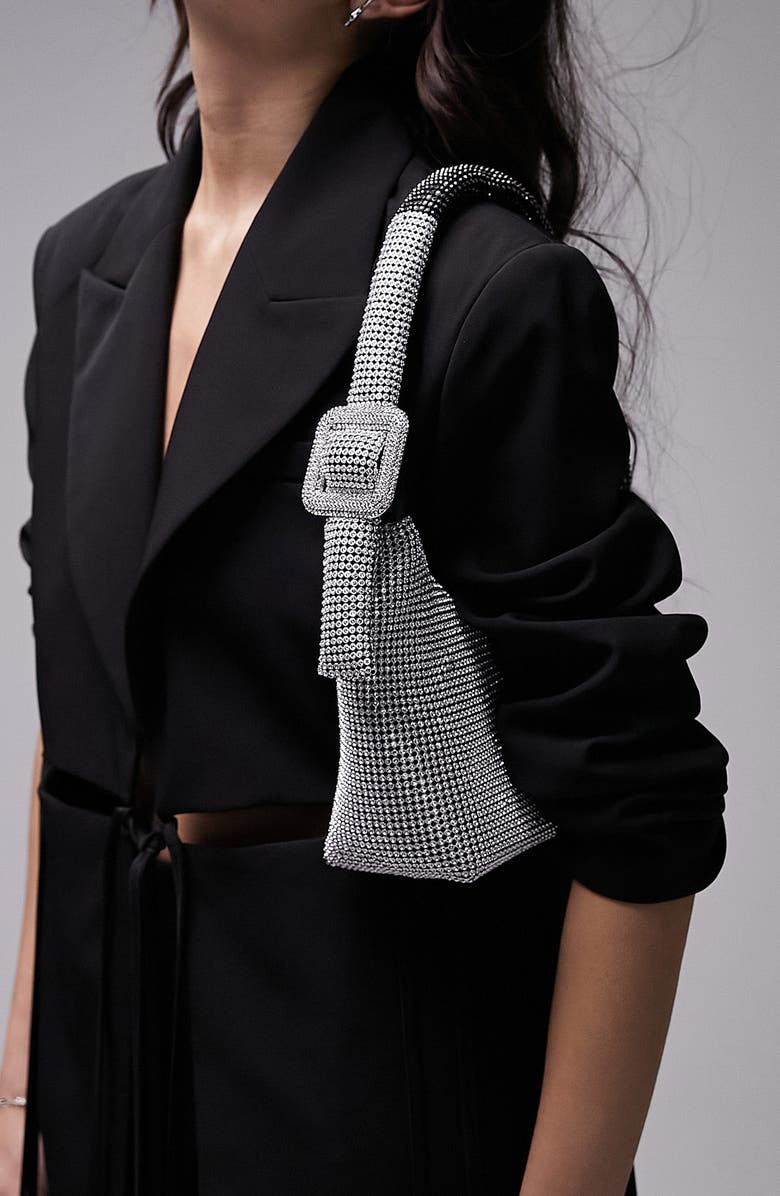 Topshop Two-Tone Shoulder Bag, Alternate, color,