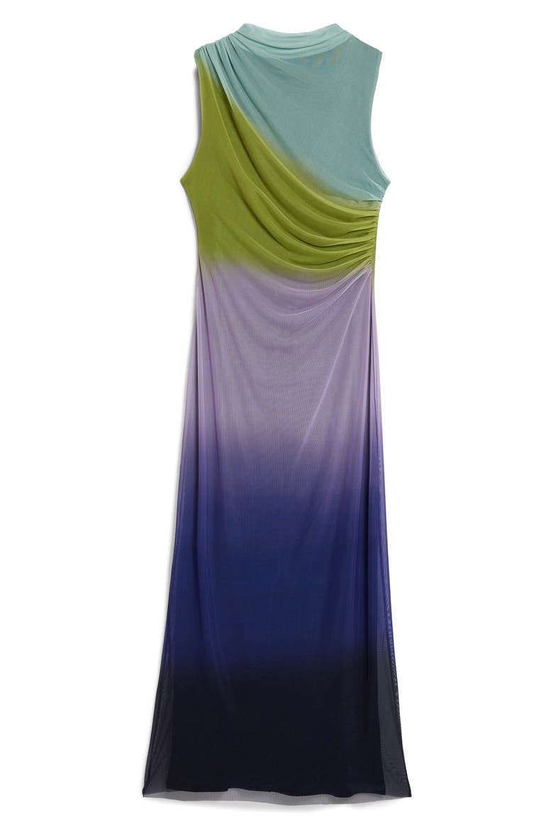 Ombré Print Sleeveless Ruched Maxi Dress, Alternate, color, PURPLE