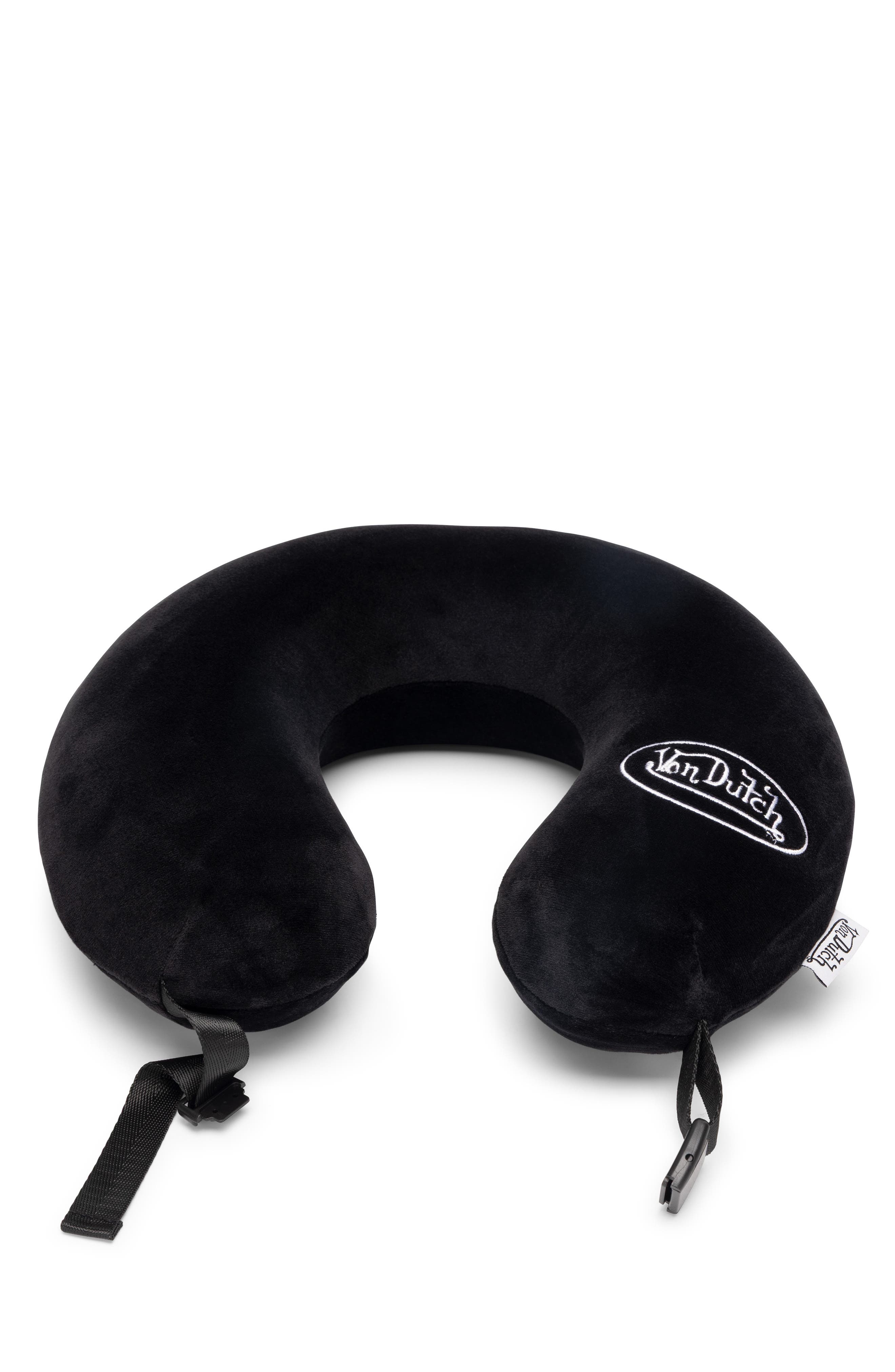 Von Dutch Classic Memory Foam Travel Neck Pillow, Alternate, color, Black
