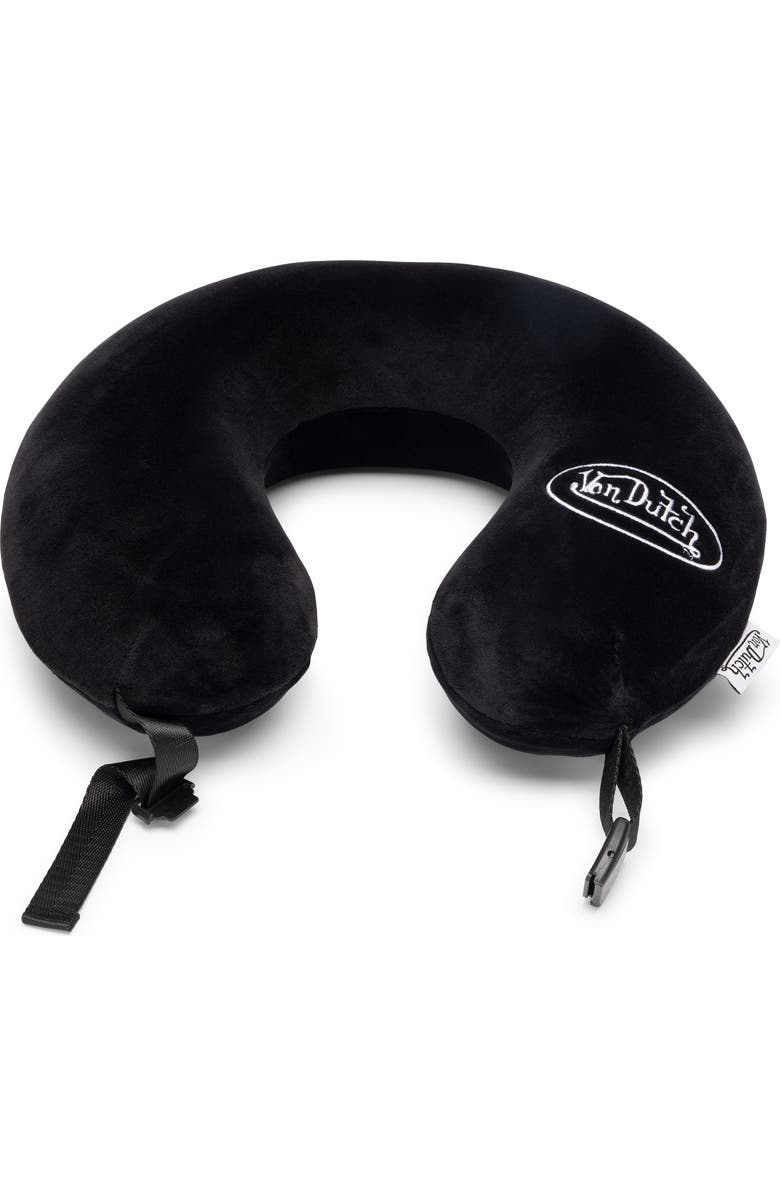 Von Dutch Classic Memory Foam Travel Neck Pillow, Alternate, color, Black