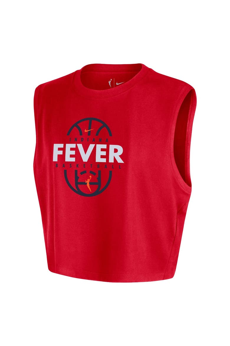 Women's Nike Red Indiana Fever 2026 Authentic On-Court Sleeveless Cropped T-Shirt, Alternate, color, Red