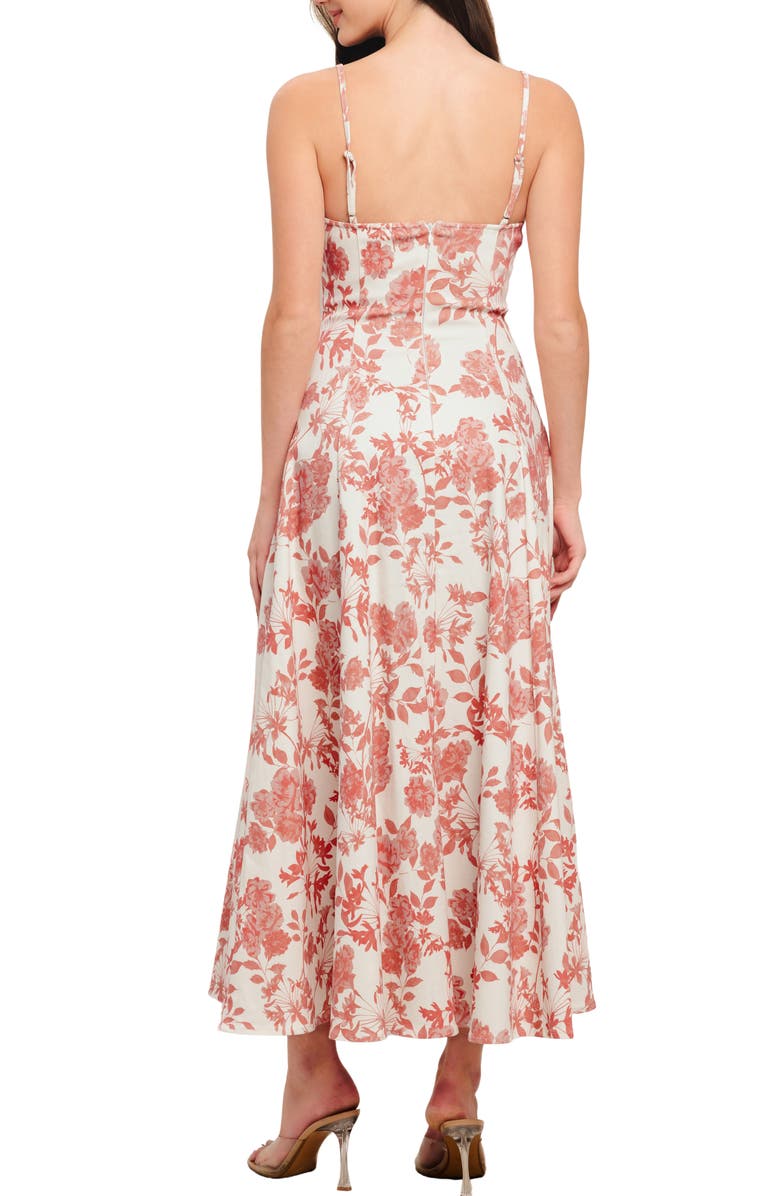 FLYING TOMATO Floral Midi Sundress, Alternate, color, Ivory Coral