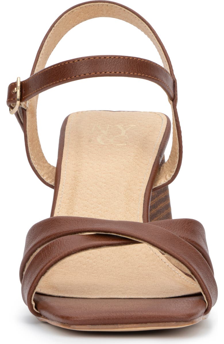 NEW YORK AND COMPANY Kathie Heeled Sandal, Alternate, color, Cognac