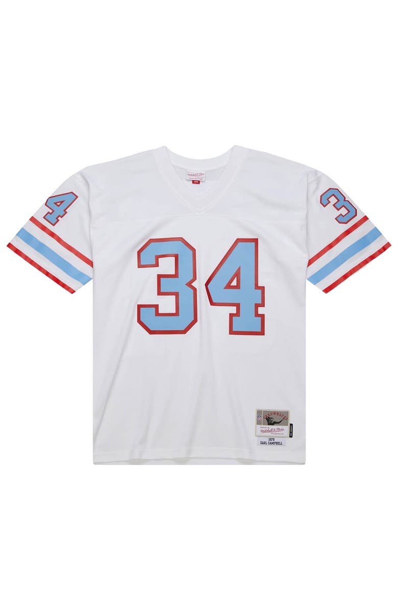Mitchell & Ness Men's Mitchell & Ness Earl Campbell White Houston Oilers 1979 Legacy Replica Jersey, Alternate, color, White