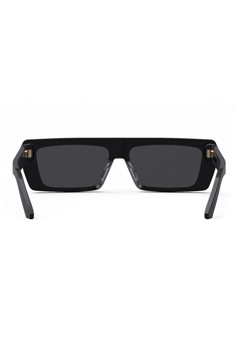 Signature 54mm Rectangular Sunglasses, Alternate, color, SHINY BLACK / SMOKE