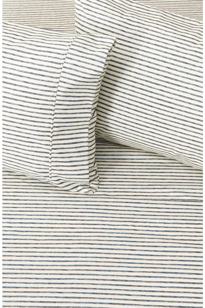 Stripe Microfiber Sheet Set, Alternate, color, DARK GREY