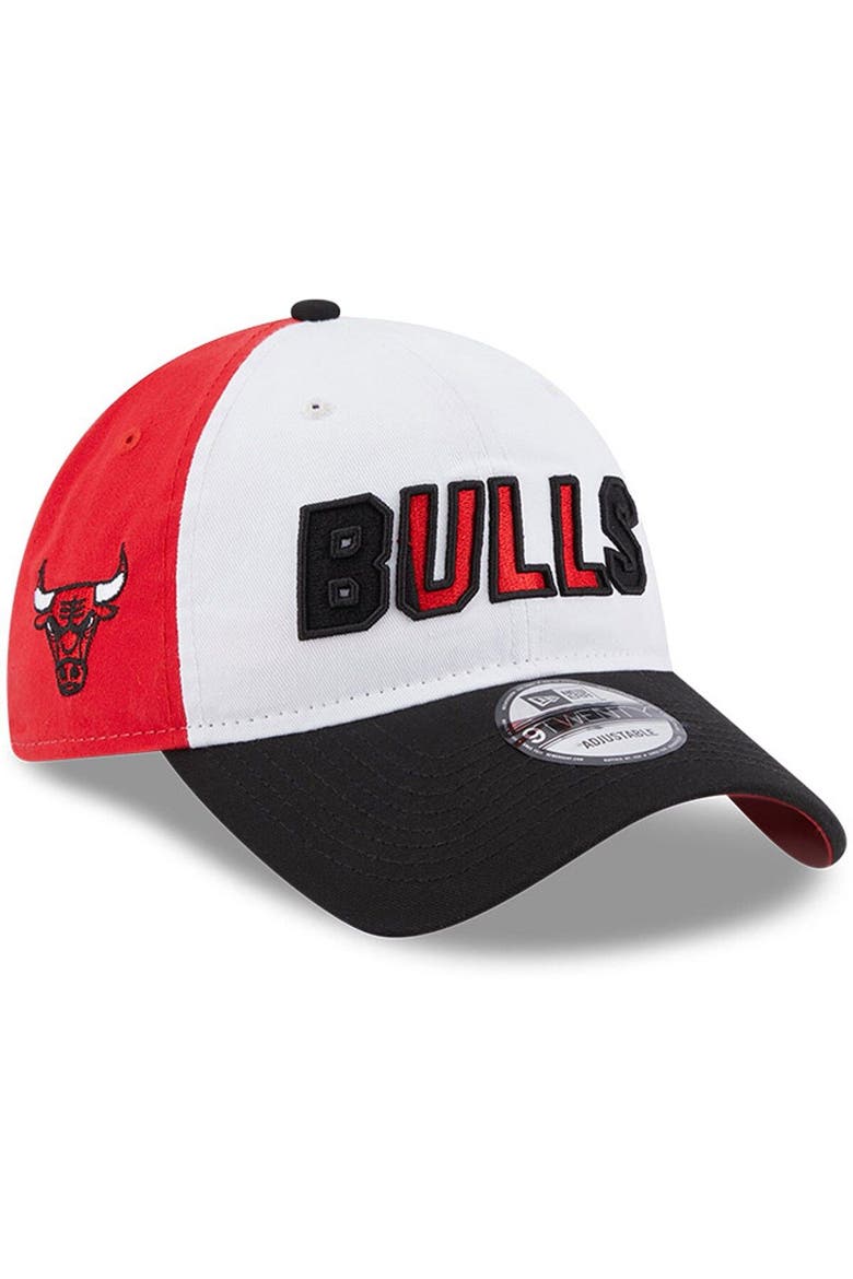 Men's New Era  White/Black Chicago Bulls Back Half 9TWENTY Adjustable Hat, Main, color, White