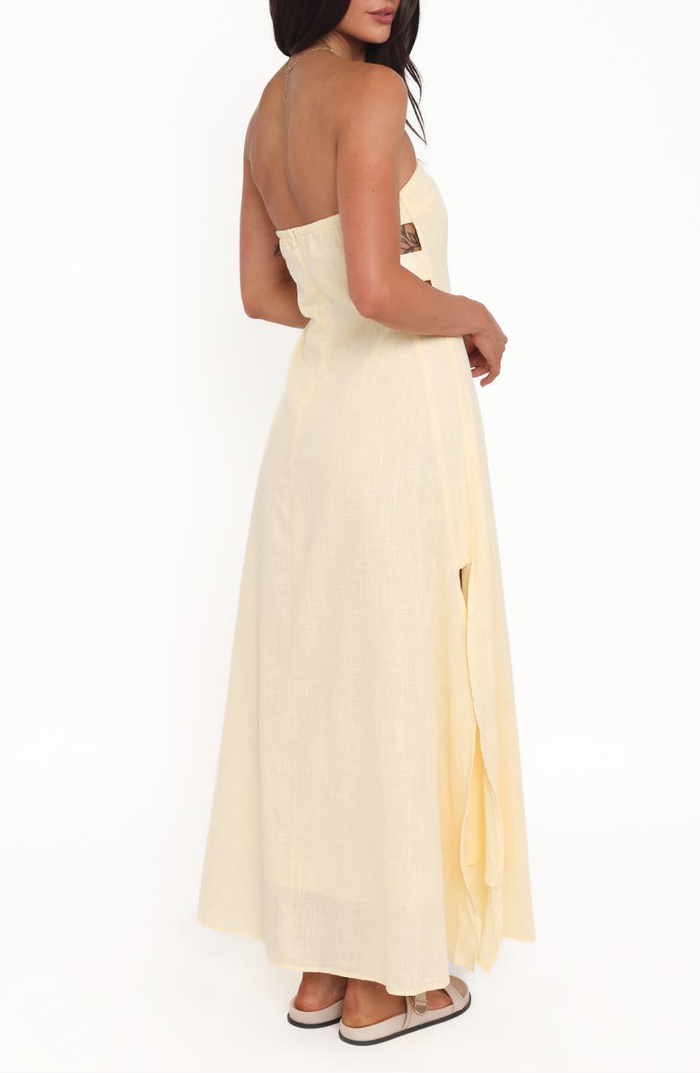 Petal & Pup Cyrus Strapless Cutout Maxi Dress, Alternate, color, Butter Yellow