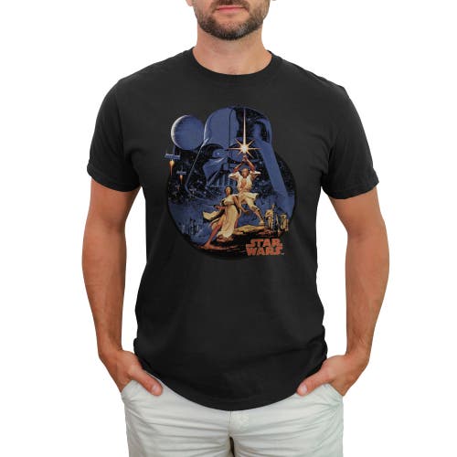 Men's Star Wars Vintage Art  Graphic T-Shirt in Black 