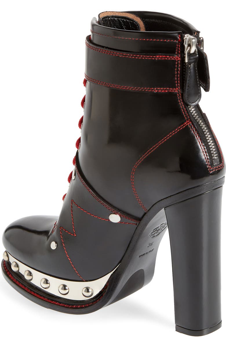 McQueen Alexander McQueen XXMM Lace-Up Platform Bootie, Alternate, color,