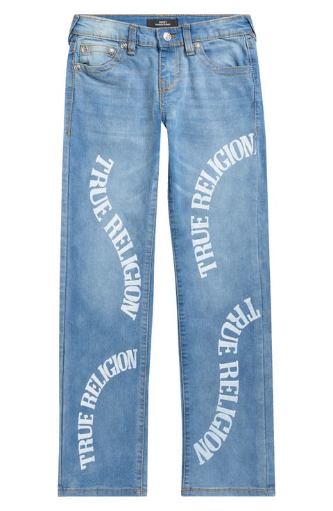 Kids' Ricky Repair Logo Straight Leg Jeans (Big Kid)