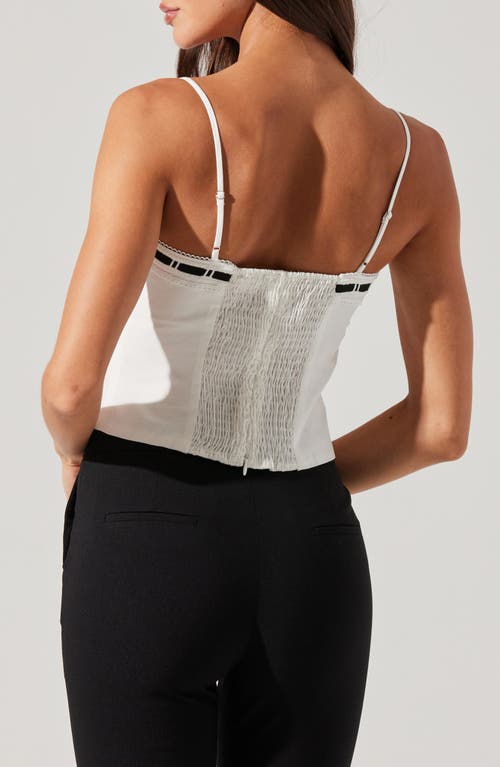 Astr The Label Ribbon Detail Paiton Top In White