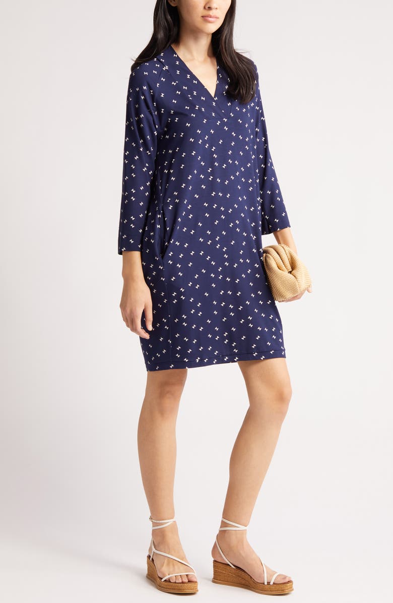 Masai Copenhagen Gritta Geo Print Long Sleeve Dress, Main, color, 