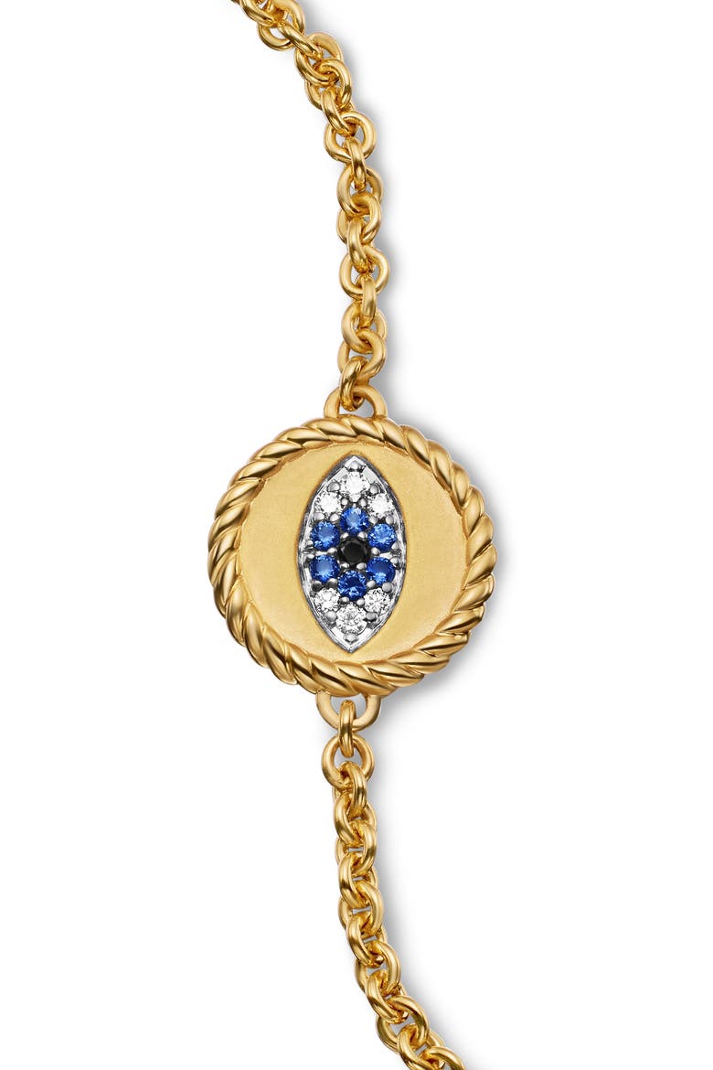 Cable Collectibles Diamond & Sapphire Evil Eye Bracelet, Alternate, color, BLUE SAPPHIRE/ DIAMOND