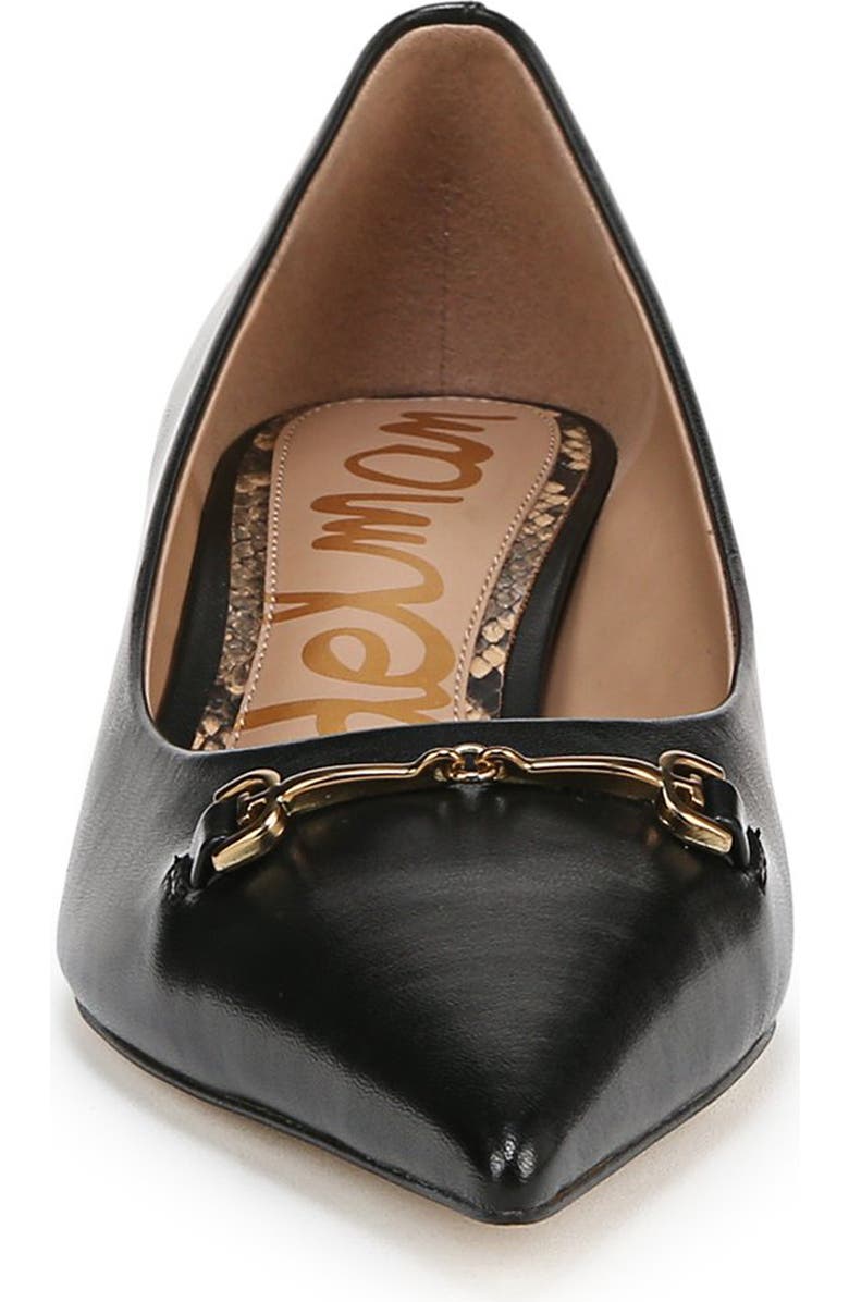 Sam Edelman Kaya Pointed Toe Kitten Heel Pump, Alternate, color, Black Leather