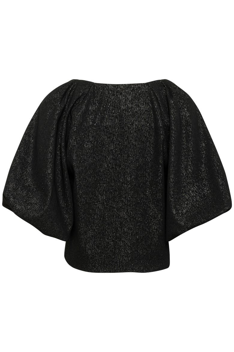 SLCahlina V-neck Balloon Sleeves Blouse, Alternate, color, Gun Metal