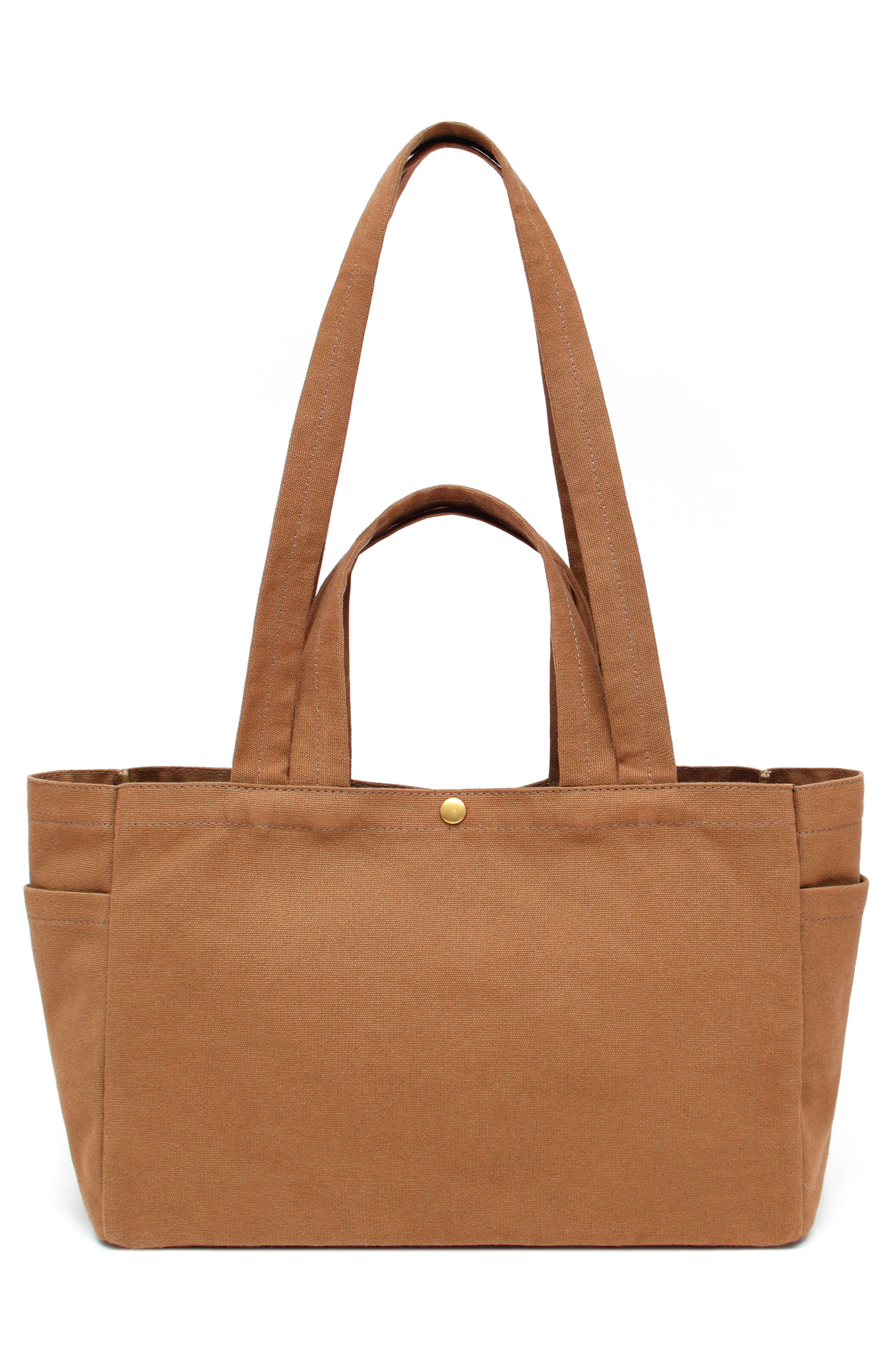 New Amsterdam Leatherworks Sienna Cotton Canvas Tote Bag, Alternate, color, Khaki
