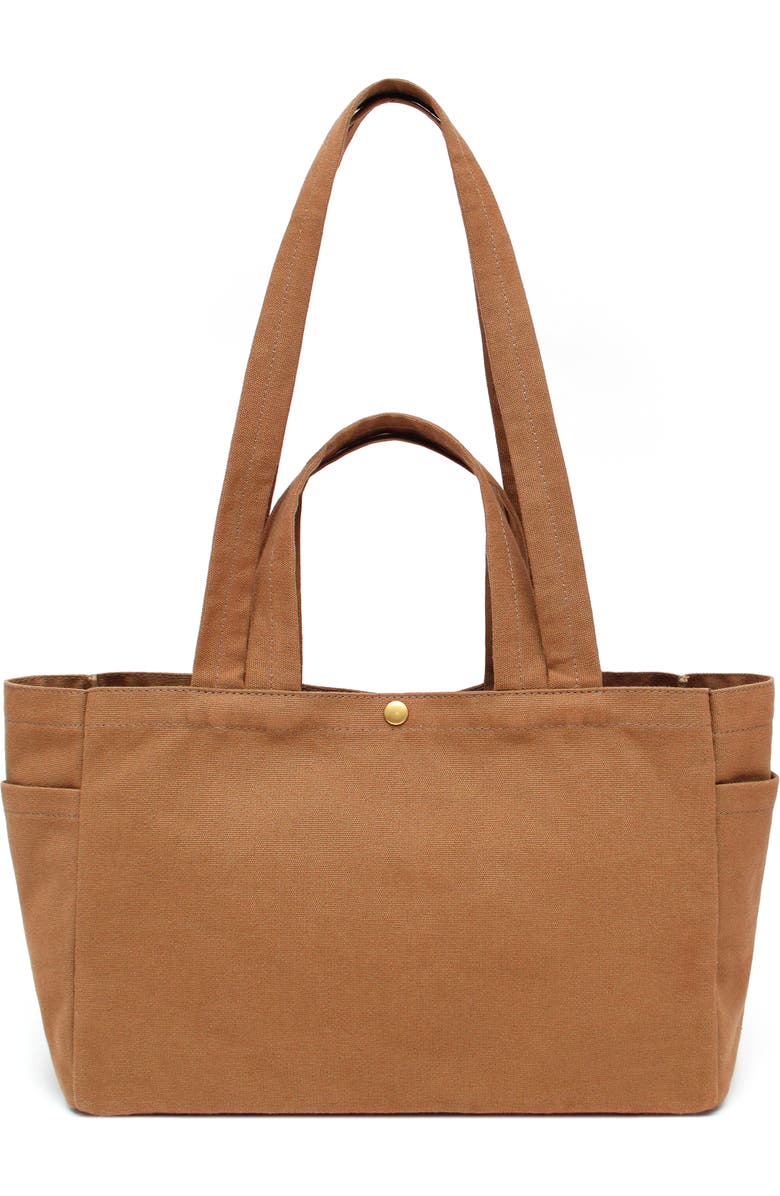 New Amsterdam Leatherworks Sienna Cotton Canvas Tote Bag, Alternate, color, Khaki