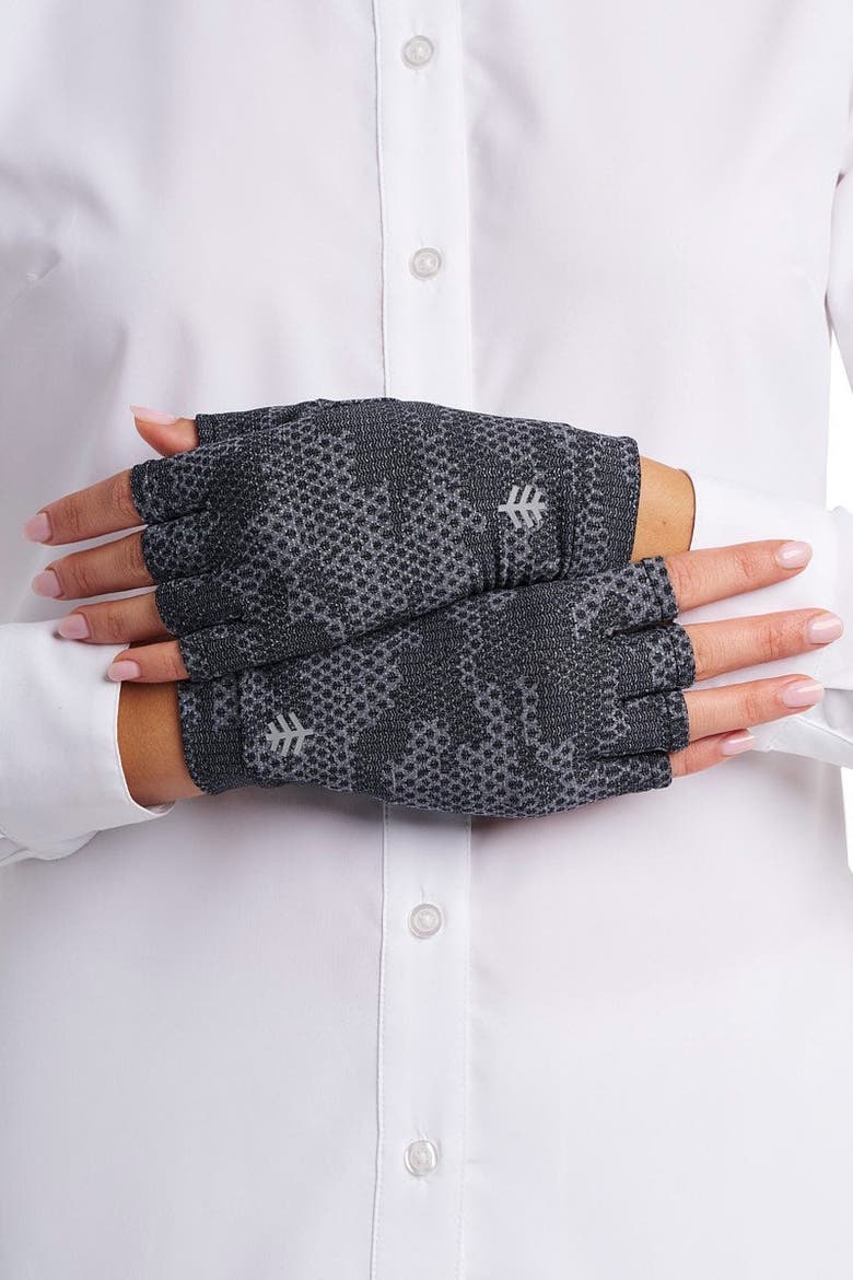Ouray Fingerless UV Sun Gloves, UPF 50+ Sun Protection, Alternate, color, Charcoal Coolibar Camo