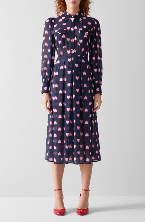 Cody Long Sleeve Chiffon Shirtdress