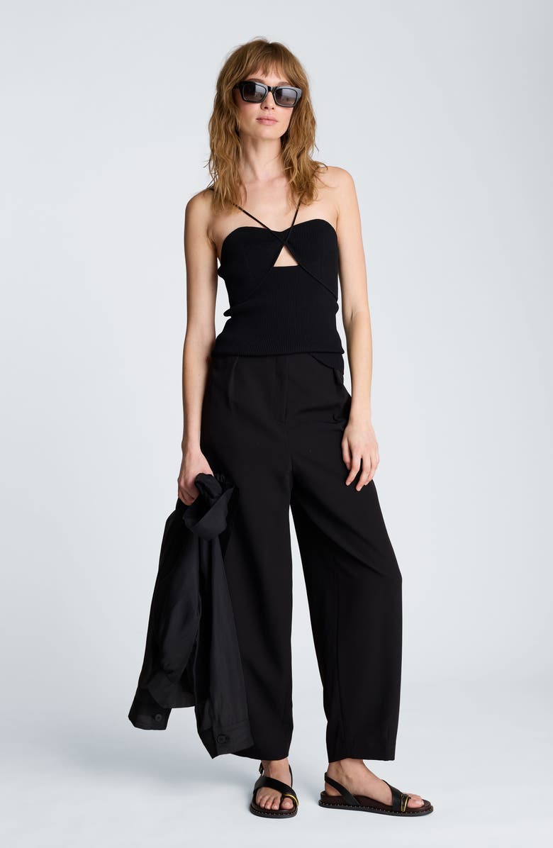 Kenneth Cole Pleat Tapered Leg Pants, Alternate, color, Black