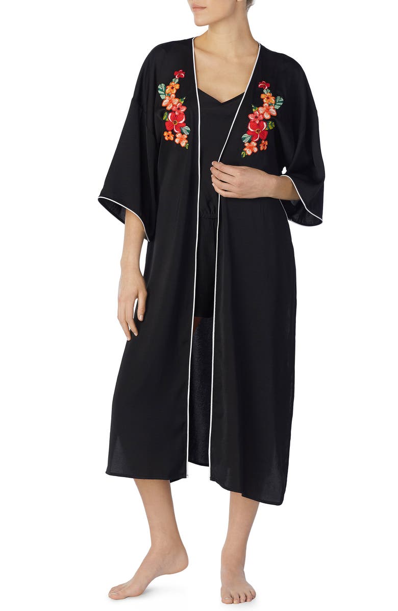 Room Service Pjs ROOM SERVICE Tie Front Satin Kimono, Main, color, 