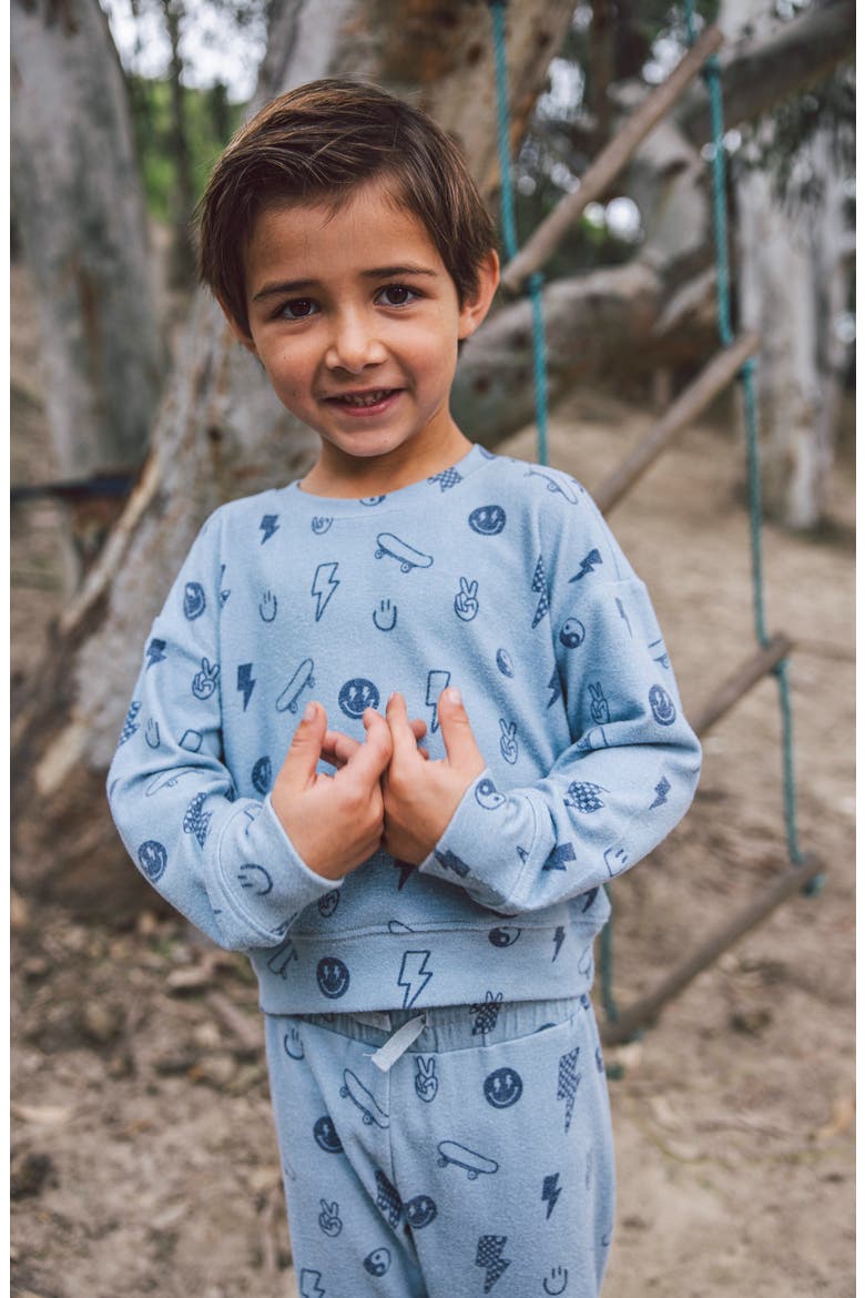 Kids' Icon Hacci Sweatshirt & Joggers Set, Alternate, color, CELESTIAL BLUE
