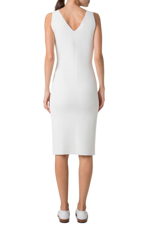 Akris Wool Crepe Sheath Dress In Ecru