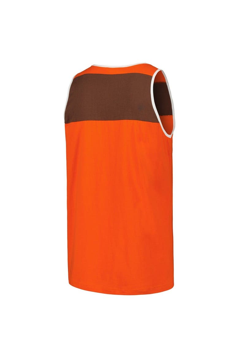 Men's Mitchell & Ness Orange/Brown Cleveland Browns  Heritage Colorblock Tank Top, Alternate, color, Orange