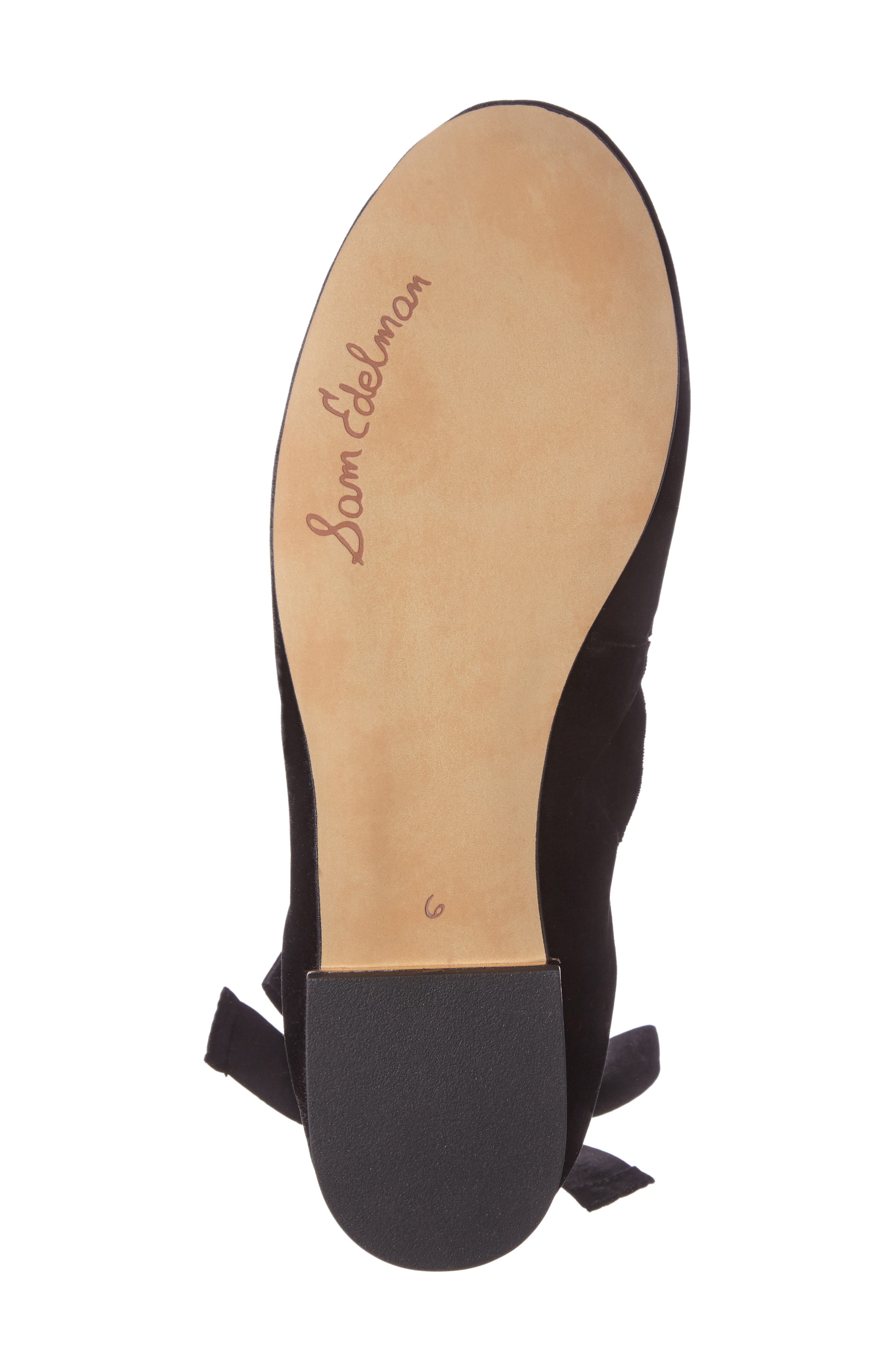 Fallon Wraparound Tie Flat, Alternate, color, BLACK FABRIC
