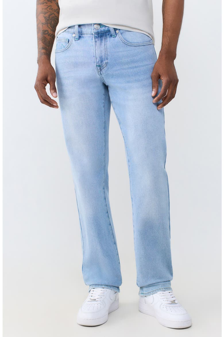 Ricky Straight Leg Jeans, Main, color, LIGHT BLUE SUEDE WASH