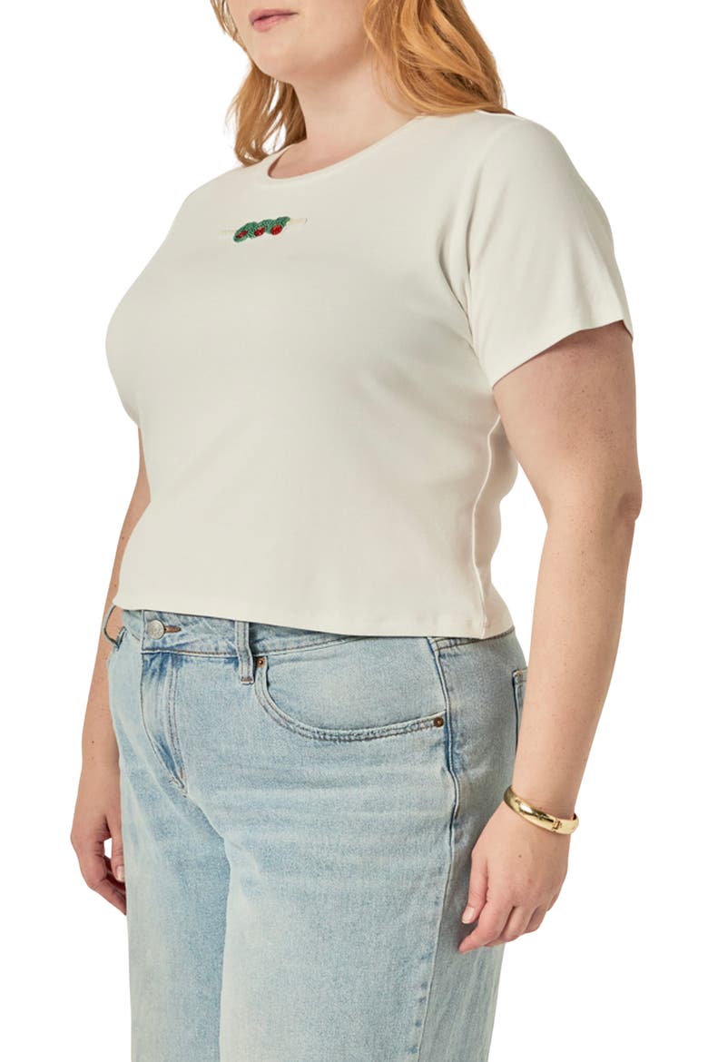 Olive Beaded Baby Tee, Alternate, color, WHITE