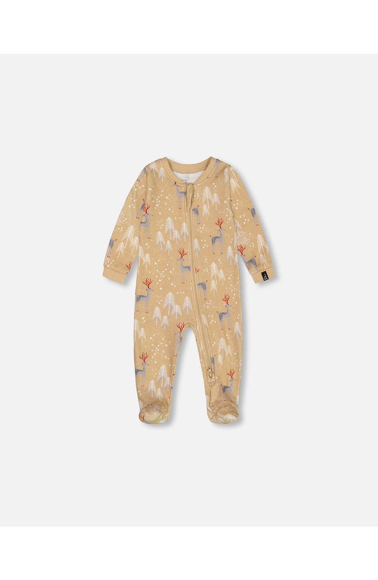 Deux par Deux Baby Unisex Organic Cotton Baby One Piece Family Christmas Pajama, Main, color, 