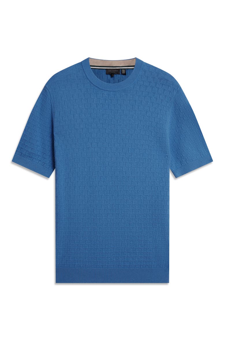 Ingvi Cotton & Wool Knit T-Shirt, Alternate, color, BLUE