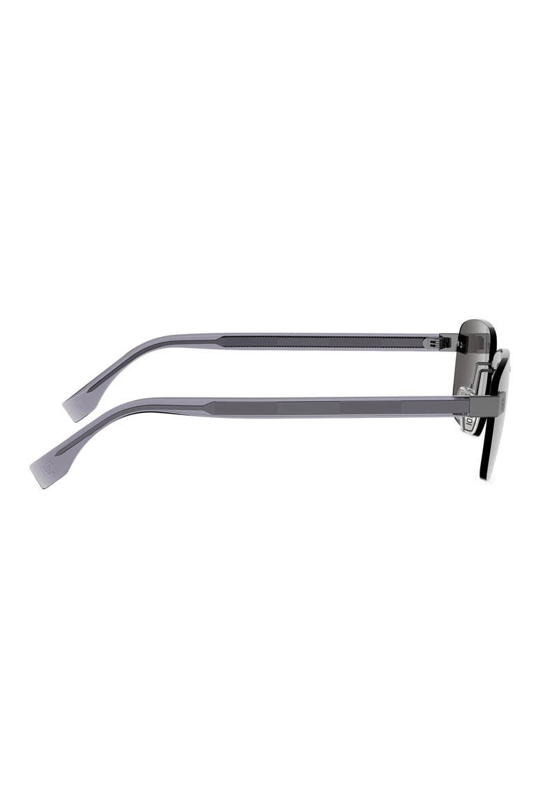 Sky 61mm Rectangular Sunglasses, Alternate, color, SHINY LIGHT RUTHENIUM / SMOKE