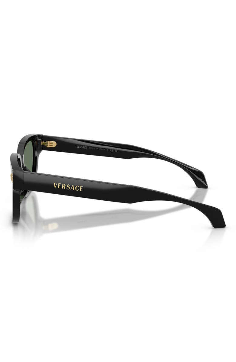 Versace 56mm Rectangular Sunglasses, Alternate, color, Black / Dark Green