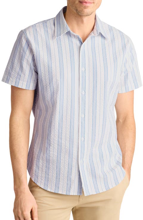 Corentin Stripe Slim Fit Short Sleeve Button-Up Shirt